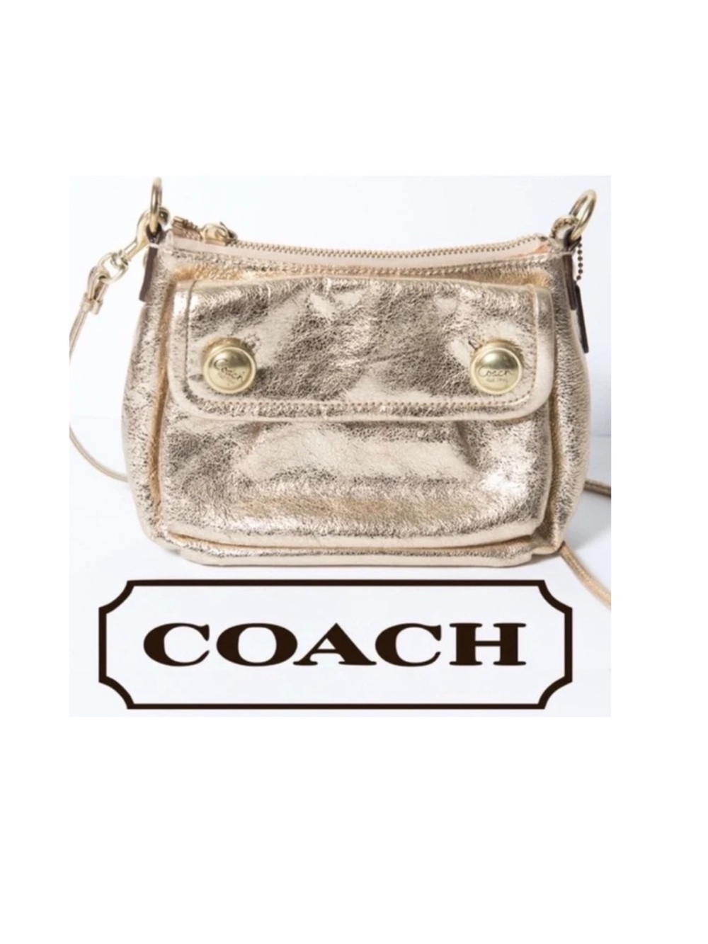 COACH Poppy metallic gold crossbody